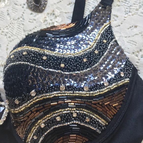 SOLD Gorgeous Marciano beaded push up bra - Picture 2 of 4